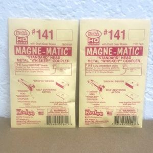 Lot of 2 Packs - HO Scale KADEE # 141 MAGNE-MATIC Metal Couplers 2 Pair per pack